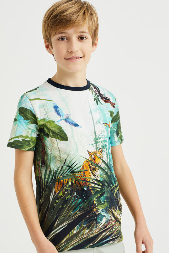 Jungen-T-Shirt mit Muster, Mehrfarbig