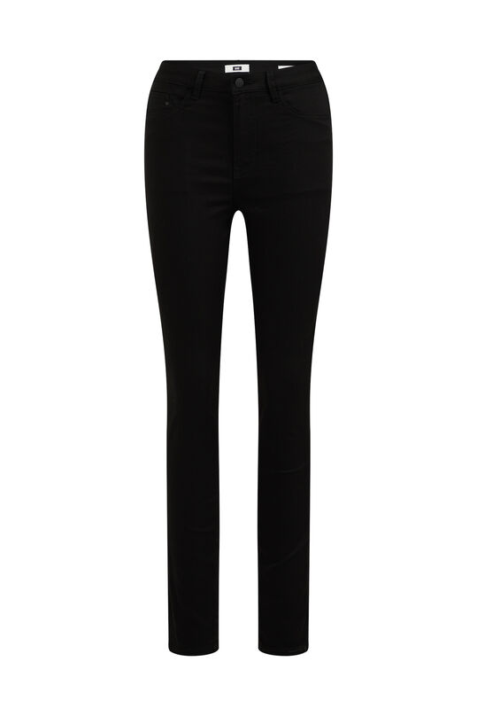 Damen-Skinny-Fit-Hose mit hoher Taille, Schwarz