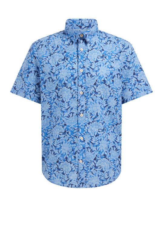 Herren-Regular-Fit-Hemd mit Muster, Blau