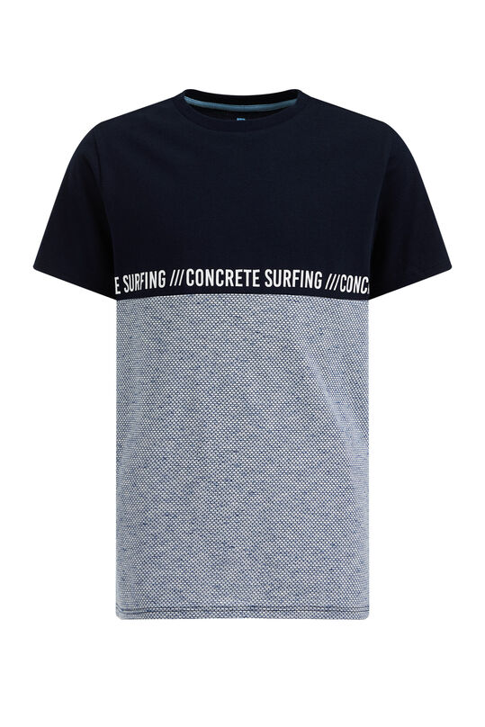Jungen-T-Shirt mit Colourblock-Design, Dunkelblau