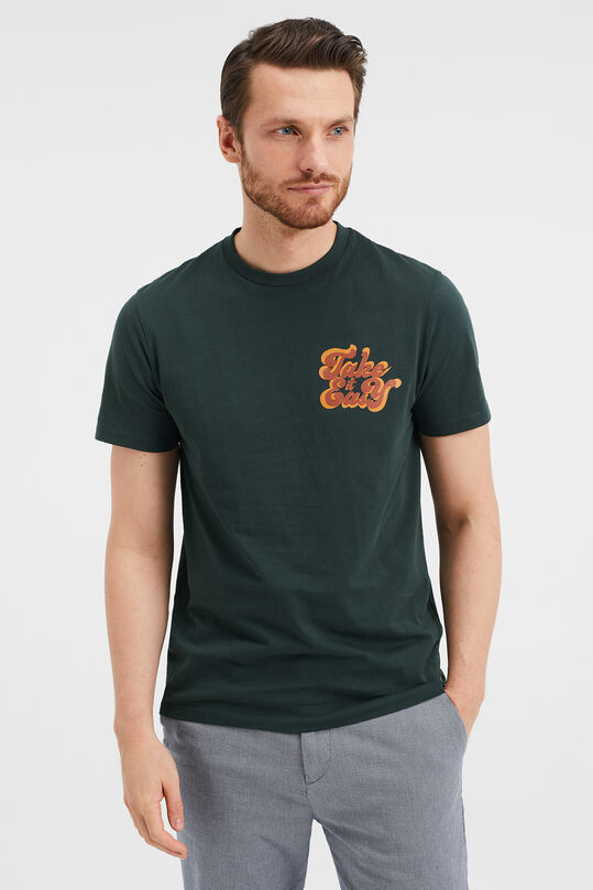 Herren-T-Shirt mit Aufdruck, Dunkelgrün