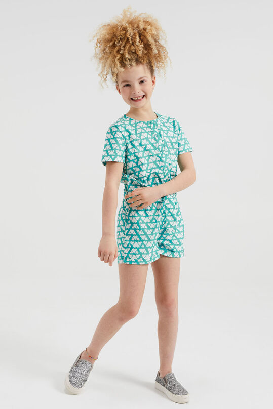 Mädchen-Jumpsuit mit Muster, Pastellgrün