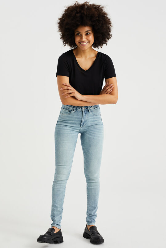 Damen-Superskinny-Jeans mit hoher Taille und mit Komfort-Stretch., Hellblau