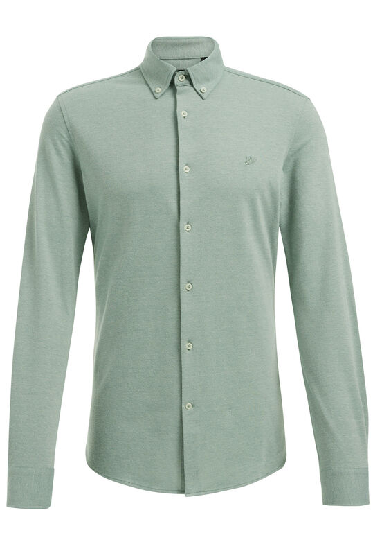 Herren-Slim-Fit-Hemd aus Piqué-Jersey, Hellgrün