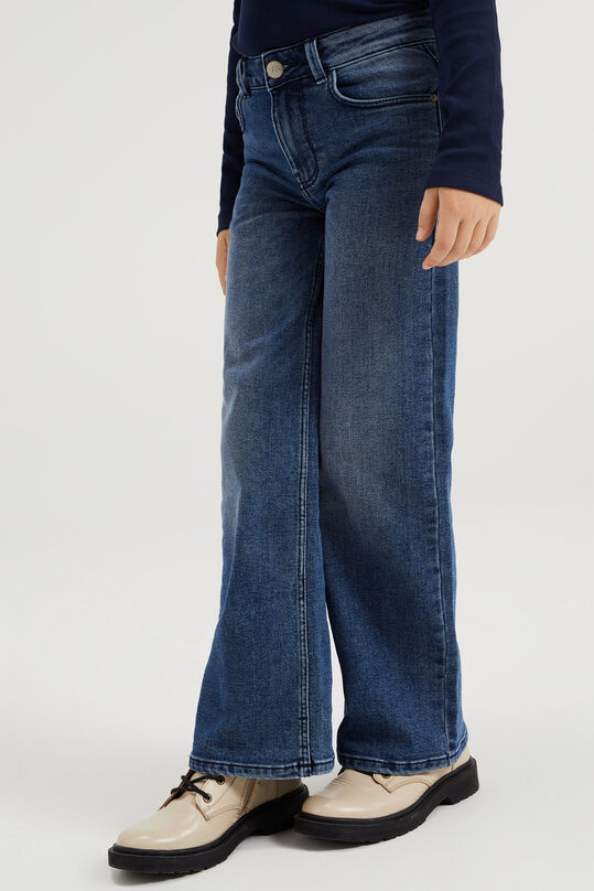 Mädchen-Wide-Leg-Jeans mit Stretch, Blau