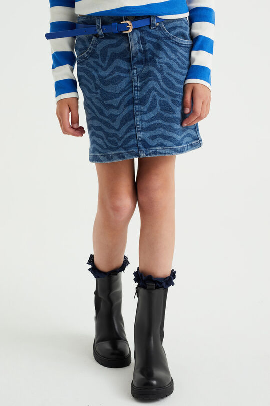 Mädchen-Jeansrock mit Muster, Blau