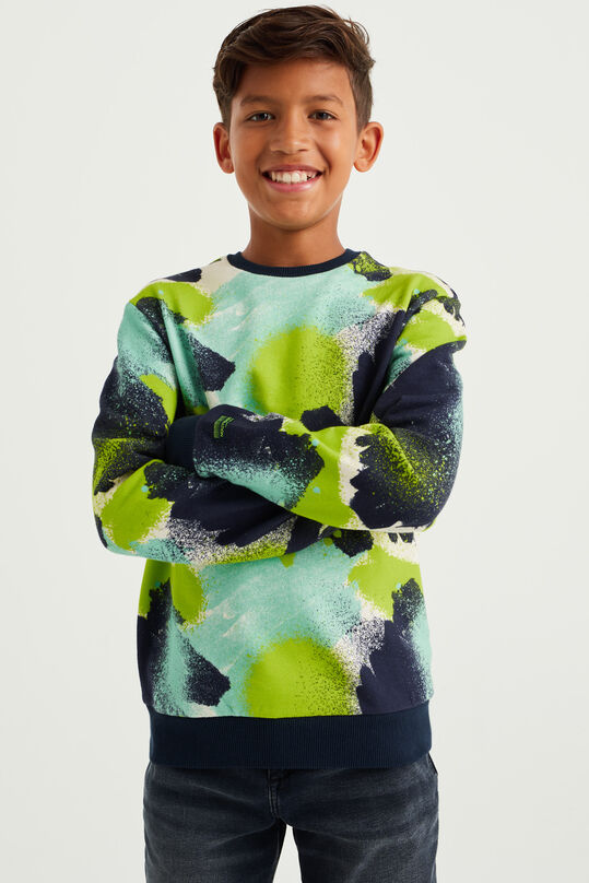 Jungen-Sweatshirt mit Muster, Mehrfarbig