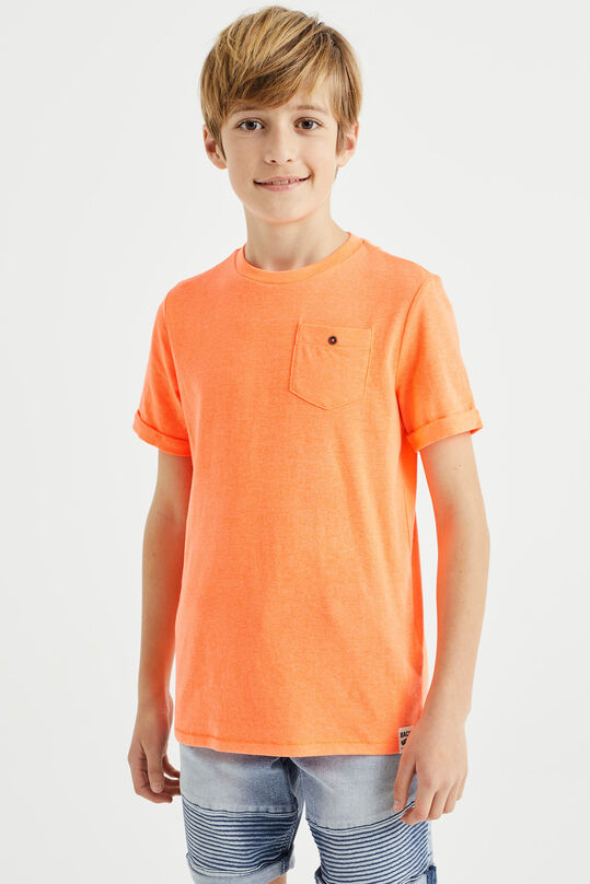 Jungen-T-Shirt, neonfarben, Orange