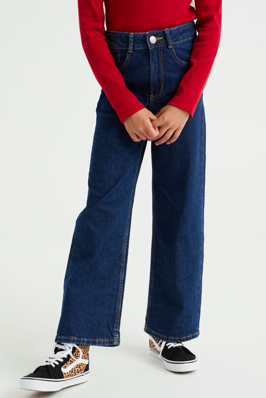 Mädchen-Relaxed-Fit-Jeans mit Stretch, Dunkelblau
