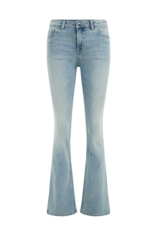 Damen-Flared-Jeans mit normaler Taille und Comfort-Stretch, Hellblau