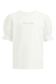 Mädchen-T-Shirt mit Stickerei, Weiß