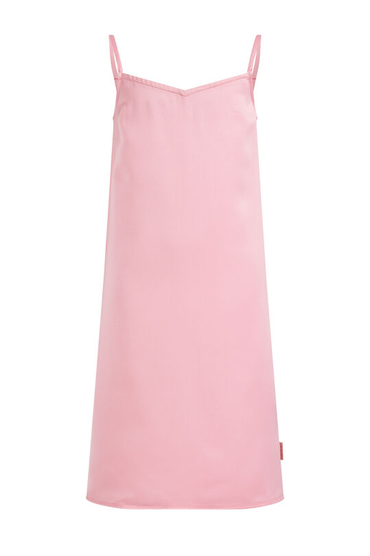 Mädchenkleid in Satin-Optik, Leuchtend rosa