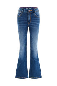Mädchen-Flared-Jeans mit Stretch, Kobaltblau