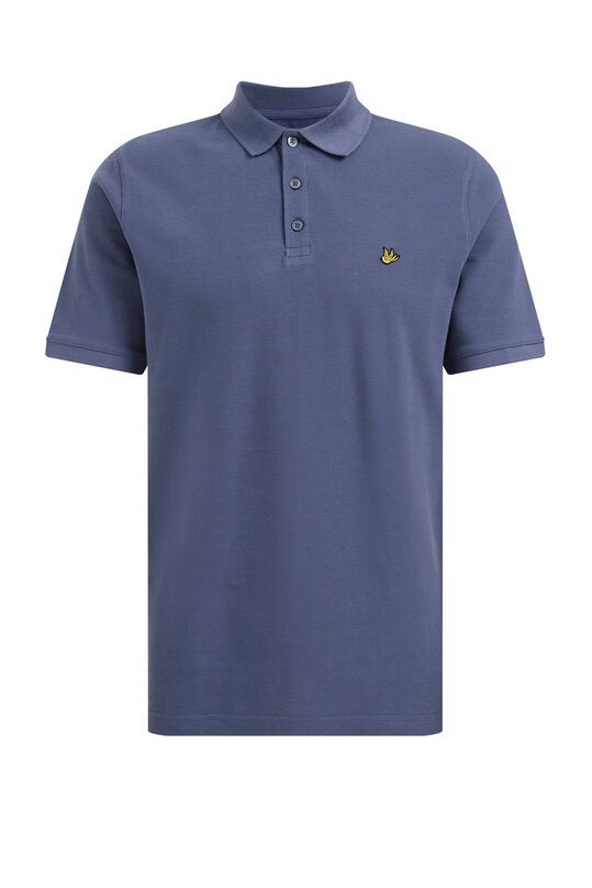 Extra langes Herren-Poloshirt mit Struktur, Graublau