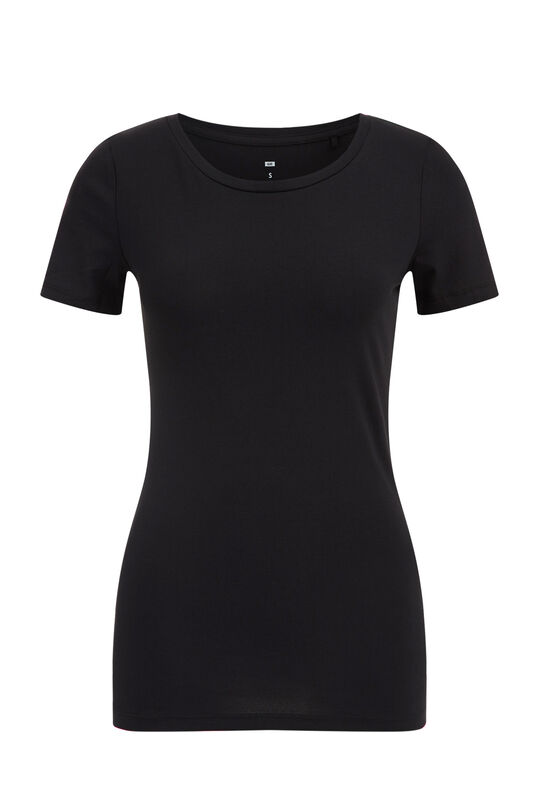 Damen-T-shirt aus Baumwolle, Schwarz