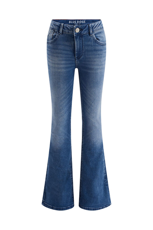 Mädchen-Flared-Jeans mit Stretch, Dunkelblau