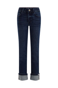 Mädchen-Jeans mit geradem Hosenbein, Dunkelblau