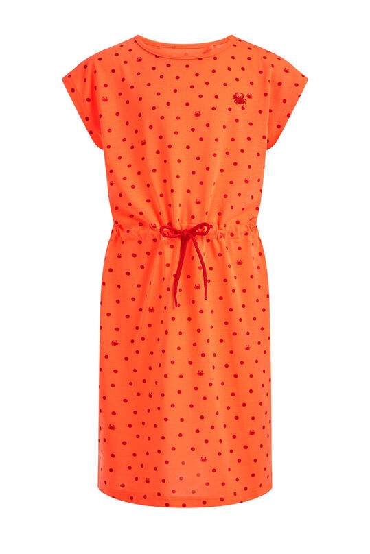 Mädchenkleid mit Tupfen, Orange
