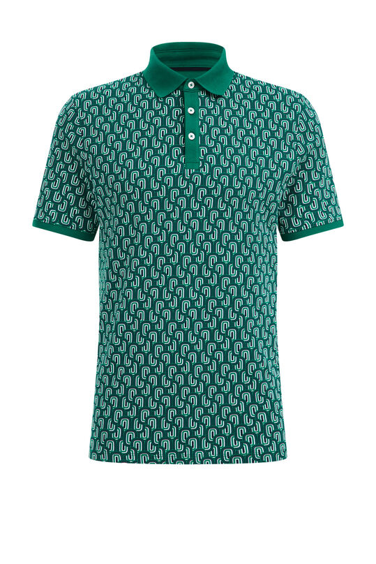 Herren-Poloshirt mit Muster, Grün
