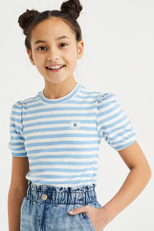 Mädchen-T-Shirt mit Muster, Hellblau