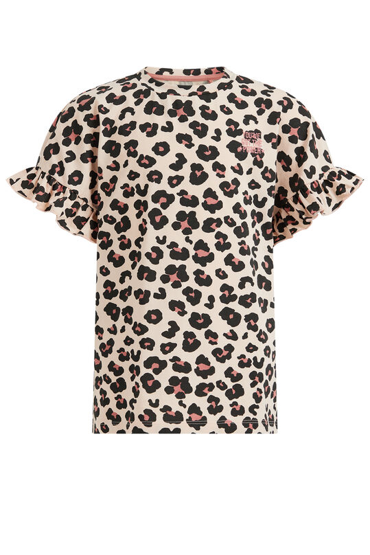 Mädchen-T-Shirt mit Leopardenmuster, Altrosa