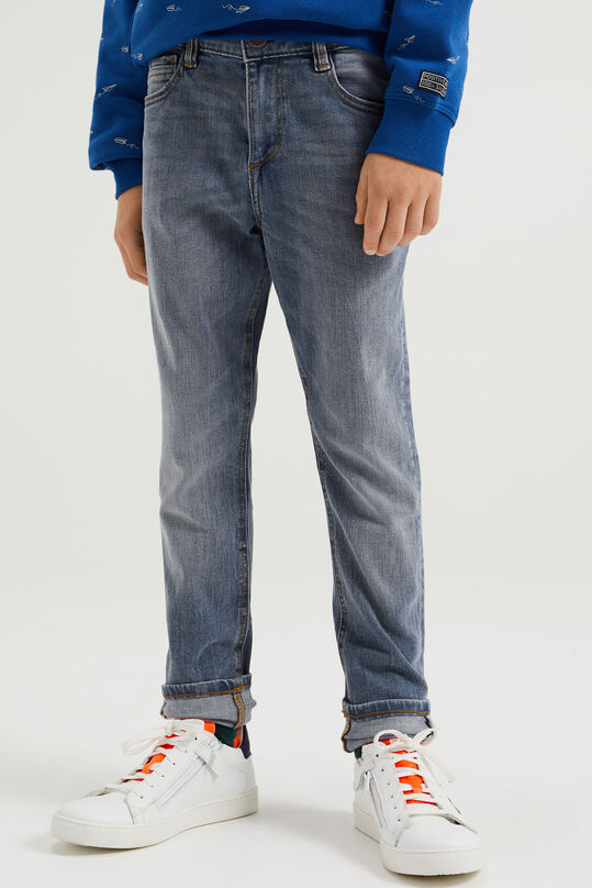 Jungen-Skinny-Fit-Jeans mit Stretch, Graublau