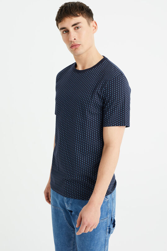 Herren-T-Shirt mit Muster, Tall-Fit, Marineblau