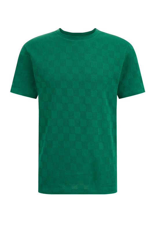 Herren-T-Shirt mit Strukturmuster, Grün
