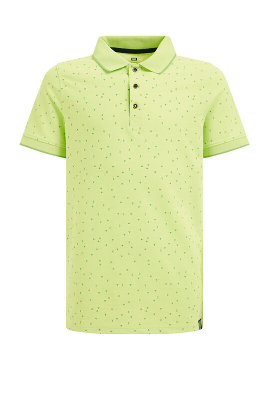 Jungen-Poloshirt mit Muster, Giftgrün