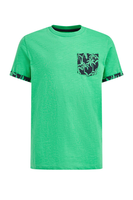 Jungen-T-Shirt mit Brusttasche, Giftgrün