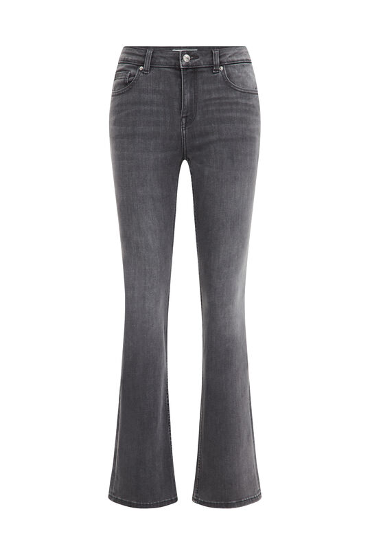 Damen-Bootcut-Jeans mit normaler Bundhöhe und Stretch, Grau
