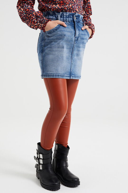 Mädchen-Leggings aus Lederimitat, Rostbraun