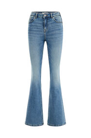 Damen-Bootcut-Jeans mit normaler Bundhöhe, Blau