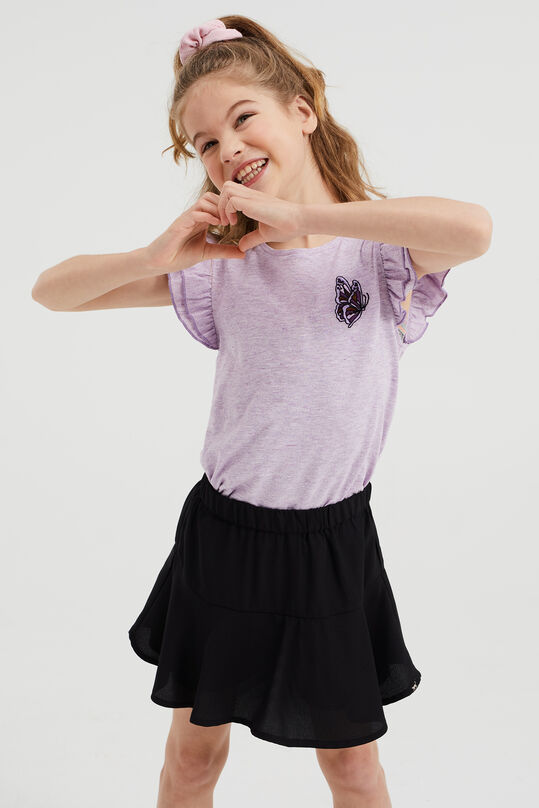 Mädchen-T-Shirt mit Muster, Zartlila