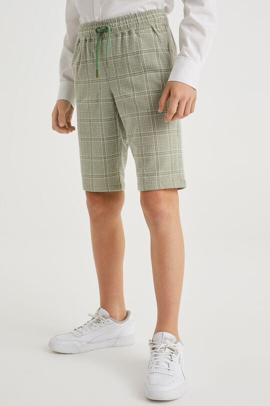 Gemusterte Chino-Shorts für Jungen, Grün