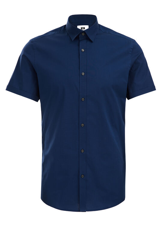 Herren-Slim-Fit-Hemd mit Stretch, Blau