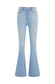 Super Wide Flared-Jeans mit hoher Taille und Superstretch, Hellblau