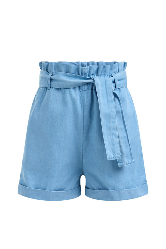 Mädchen-Jeans-Shorts mit Gürtel, Hellblau