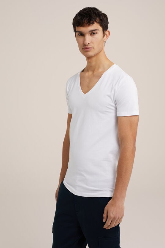 Herren T-shirt mit V-ausschnitt, Weiß