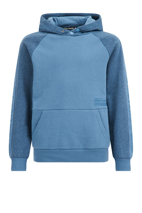 Jungen-Sweatshirt mit Streifenbesatz, Hellblau