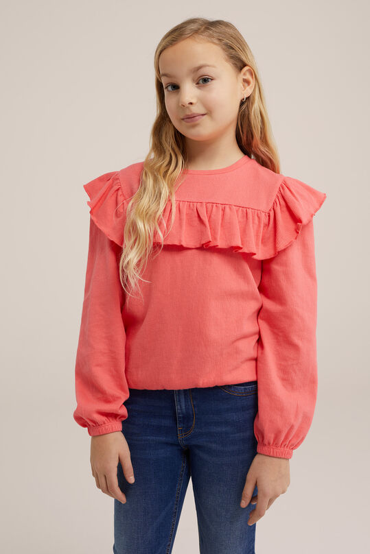 Mädchen-T-Shirt mit Rüschen, Rosa
