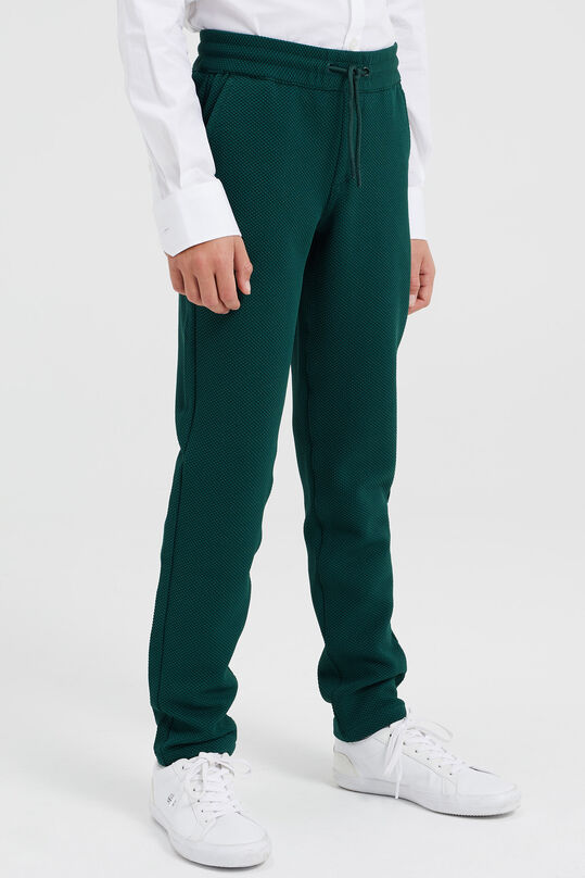Jungen-Slim-Fit-Anzughose mit Strukturmuster, Grün