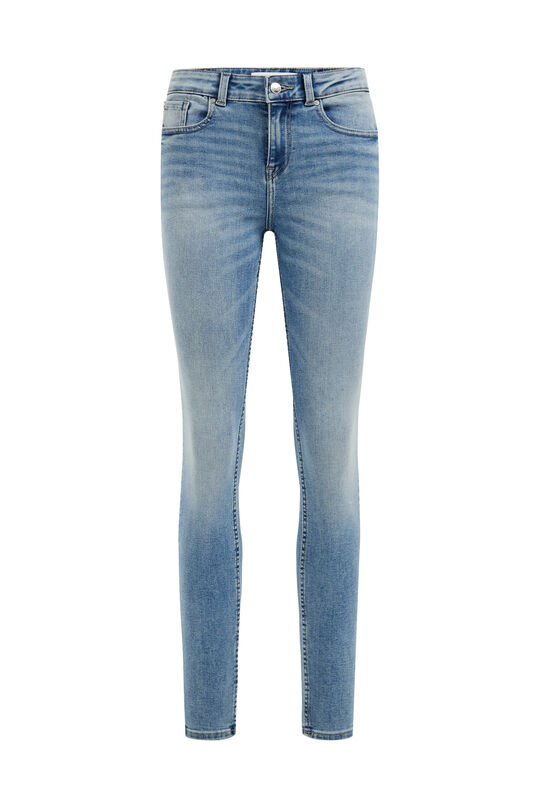 Damen mittelhohe Super Skinny Jeans mit Komfort Stretch, Hellblau