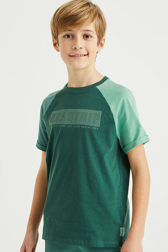 Jungen-T-Shirt mit Aufdruck, Grün