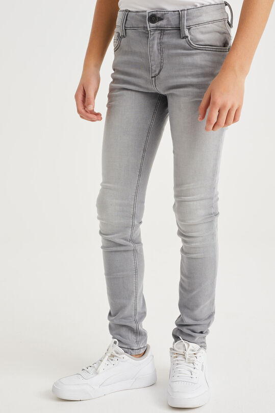 Jungen-Skinny-Fit-Jeans aus Jog-Denim, Hellgrau