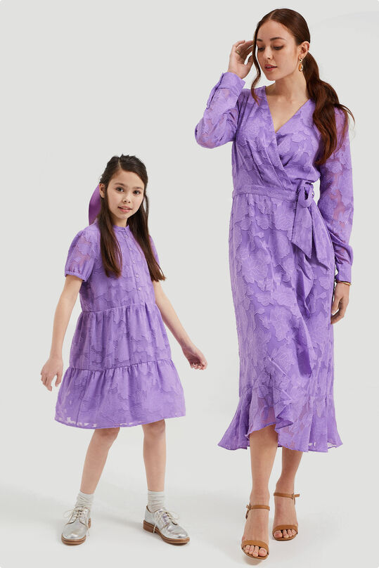 Mädchenkleid mit Muster, Lavendel