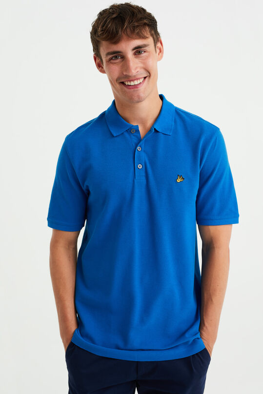 Herren-Poloshirt mit Strukturmuster, Blau