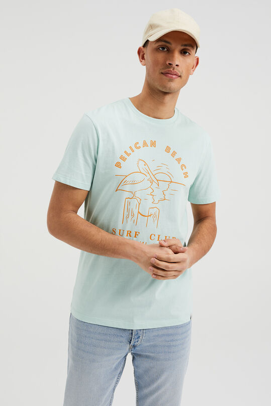 Herren-T-Shirt mit Aufdruck, Pastellblau