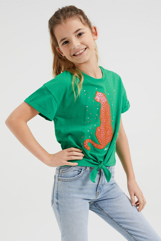 Mädchen-T-Shirt mit Aufdruck, Grün