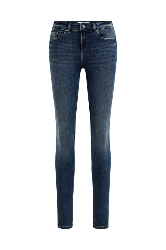 Damen-Superskinny-Jeans mit normaler Bundhöhe und Super-Stretch, Dunkelblau